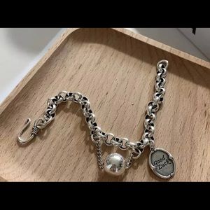 925 Sterling Silver Bracelet. Trendy Creative Good Luck Thick Chain Jewelry Gift